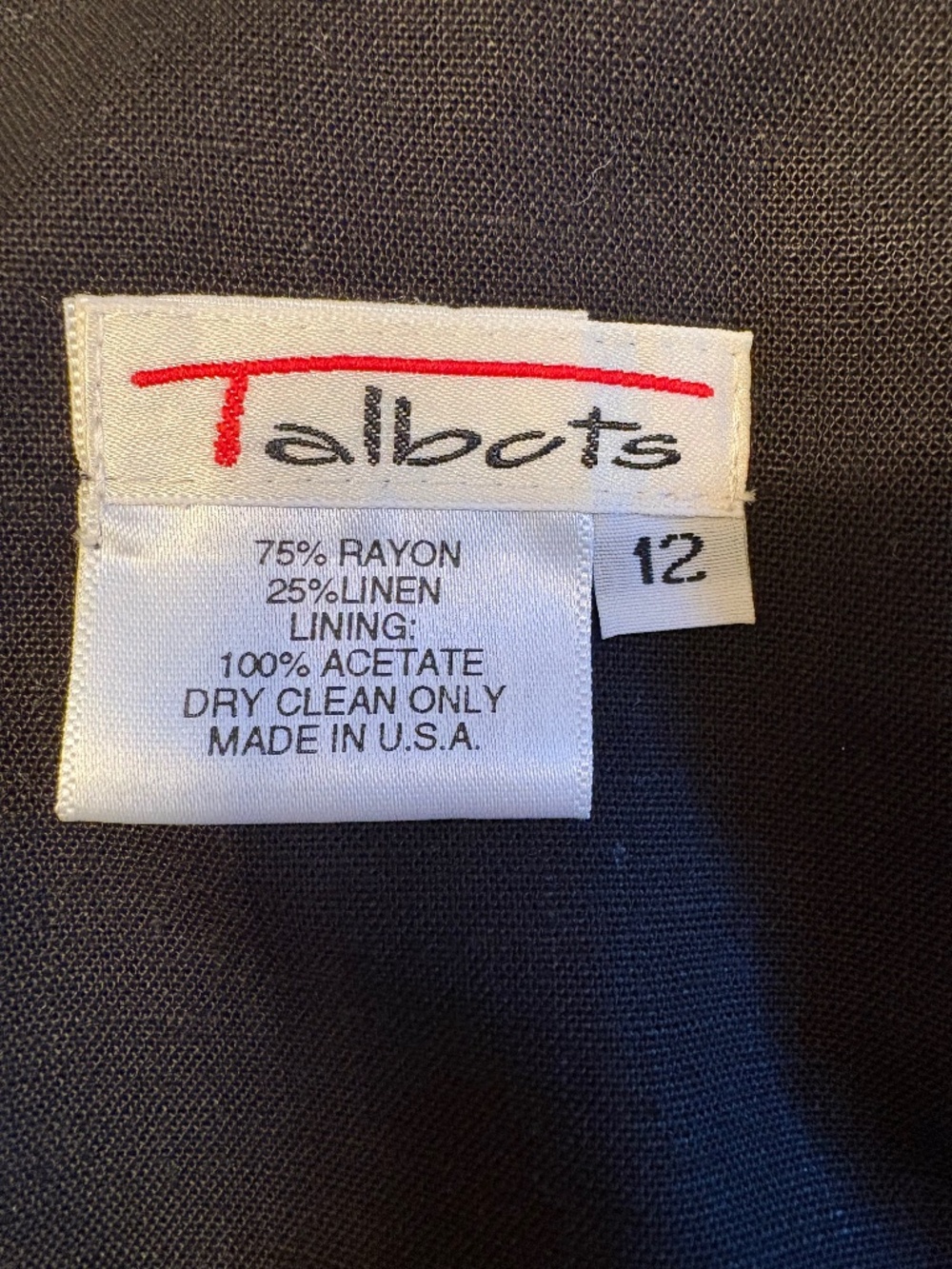 Vintage TALBOTS Belted Linen Black White Piping Button Down Sun Dress size 12 - Picture 2 of 11